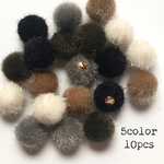 【送料無料】ファーボールチャーム5colorセット10pcs
