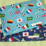 40×60ランチョンマット４枚セット◆サッカーボール４柄◆名前が書けるランチョンマット