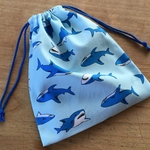 サメ(水色)・巾着袋(コップ袋)