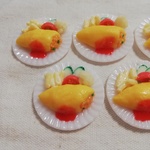 食べかけオムライス☆プレート　樹脂粘土　ミニチュアフード