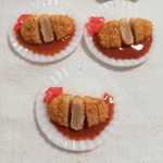 【再販】カツカレー☆プレート　樹脂粘土　ミニチュアフード