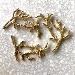 60mmx1 inport メタル サンゴチャーム ゴールド　穴あり