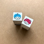 赤鬼と青鬼の消しゴムはんこ