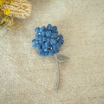 立体刺繍 ブローチ ブルー×グレー