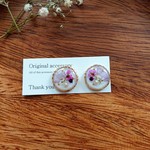 小さい purple flower イヤリング/ピアス