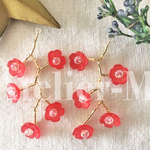 A931 Flower Designチャーム  RED(2個)