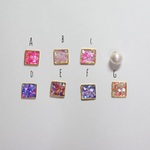 ［受注製作］四角×きらめくシェル×パール  ピアス