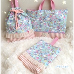 スイーツ ドリーム♪ ユニコーン☆ふりふり お着換え袋  入園グッズ・入学グッズ 女の子 ペガサス ゆめかわ