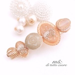 Beige elegance アンティーク調バレッタ/ヘアクリップ/大きいバレッタ