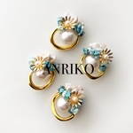 数量限定・新作★ANRIKO天然石ビジュー・淡水パール×ターコイズ　予約販売