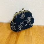 chi※※様オーダー品☆☆親子がま口☆鳥獣戯画☆濃紺