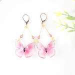 ～clear     butterfly～フックピアス《ピンク》