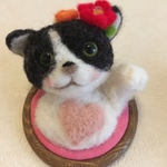 ♡の壁飾りねこ