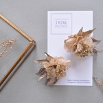 *wedding Kasane-かさね*ベージュゴールド ウェディングアクセサリー イヤリング ピアス ブライダルアクセサリー 紫陽花 パンパスグラス 