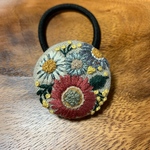 花刺繍のくるみボタン