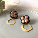 ビーズ刺繍＊チェコビーズ2wayお花ピアス