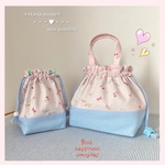 入園入学準備グッズ・アイテム【2点セット】ゆめかわユニコーン☆バニラポップ♡*《持ち手付きオリジナルお弁当袋》