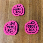 小さなりんご　　3枚セット　お好きな文字で　入園入学　目印