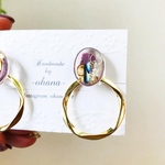 再販✤クリアが美しいダスティーパープルのデザイン  ピアス/イヤリング