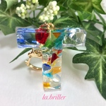 イニシャルキーホルダー　琉球ガラス