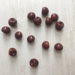【チェコグラスビーズ】マッシュルーム 9/8mm マルサラ 8個