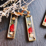 大人気＊再販【スクエア＊redフラワー】イヤリング　ピアス