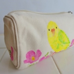 ドラム型ペンケース☆セキセイインコ（イエロー）