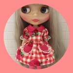 ギンガムstrawberry ワンピース&ニーハイソックス♡red