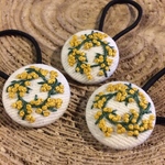 【再販⑤】くるみボタンヘアゴム♡ミモザ刺繍