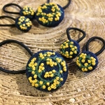 親子.姉妹ペア♡ミモザ刺繍ヘアゴム  