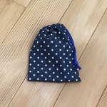 巾着  22×18センチ  給食袋、コップ袋など　星✨紺色(裏地なし)　