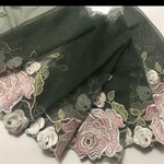 【送料無料】チュールカラーチェンジエンブ刺繍レース