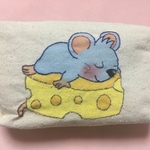 ナチュラルシンプルポーチ  (ネズミ)