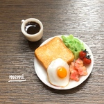 目玉焼きトースト 朝ご飯ワンプレート ミニチュア