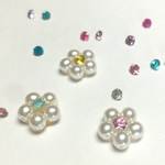 パールフラワー♡ノンホールピアス