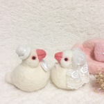 白文鳥さんのウェディングドール（a） | 羊毛フェルト ウェルカムドール （白ハット）