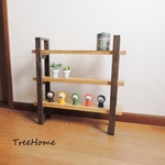 簡単組立式！『Kumira-1　古色ブラウン×ウォルナットカラー』　イベント什器　卓上ラック　マルチラック　収納