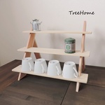 『Dan-Dan　クリア』木製　ラダー　無垢材　飾り棚　階段　シェルフ　ディスプレイ棚  イベント什器