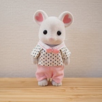シルバニアファミリー　服　お父さん　ドット柄　シャツ　ズボン
