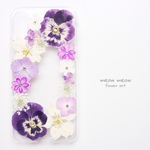 ＊むらさきビオラ押し花スマホケース＊
