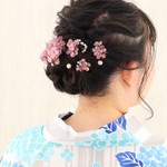 紫のあじさい　髪飾りセット