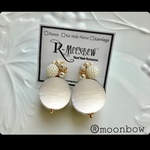 マットホワイト 【Lサイズ】ビジューボンボンピアス♡2連ピアス