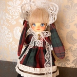 オビツ11サイズ服ギンガムチェックうさみみドレスセット②