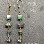 【14kgf天然石ピアス　various No.2】