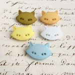 ■25mm■ヴィンテージボタン　5色セット 　(　おすましネコちゃん　ミックスver　0905　) 