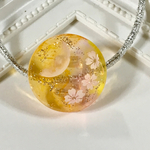 月の満ち欠け  夕焼け桜   ヘアゴム  レジン