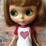 ブライス22cmドールサイズ❤Ｔシャツ・赤白