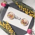 ミモザ♡アリッサム　クリアなドライフラワーピアス　イヤリング