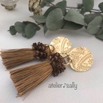 🌹再販いたします🌹♪ゴールドのフリンジ♪ピアス／イヤリング