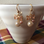 再販   りぼんとパール♡ピアス